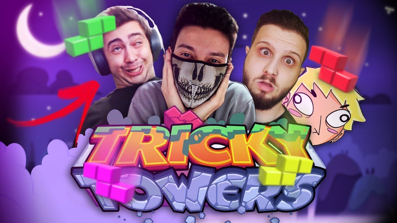 A PARTIDA DE TETRIS MAIS COMPETITIVA | Tricky Towers Feat. Alanzoka, Calango e Capuccino