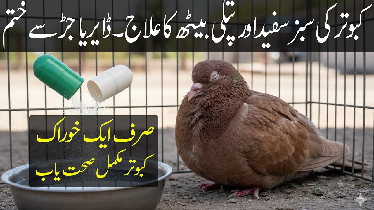 کبوتر کا ڈائریا | سبز اور سفید بیٹ، پتلے موشن کی وجوہات اور علاج