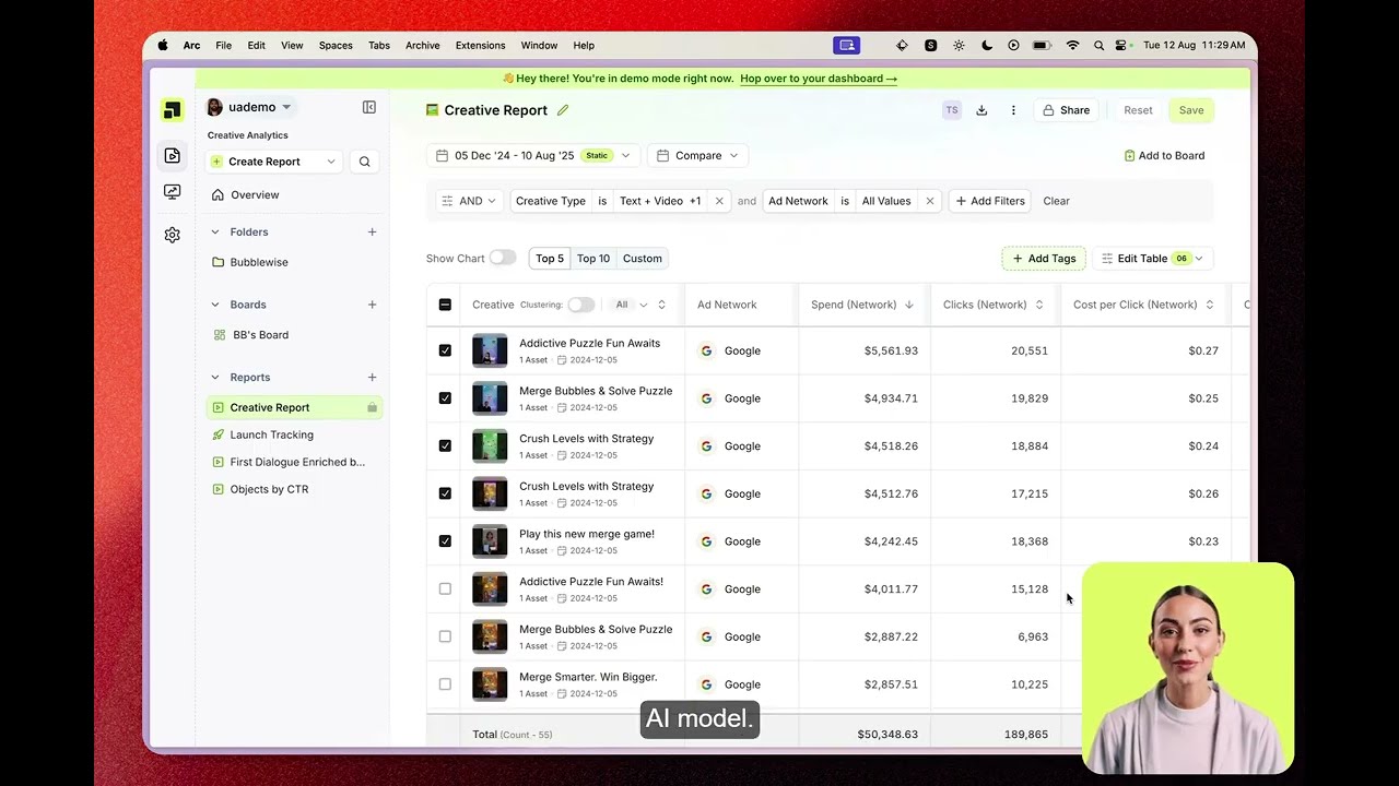 Creative Analytics: Unify Ad Data + AI Tagging Demo