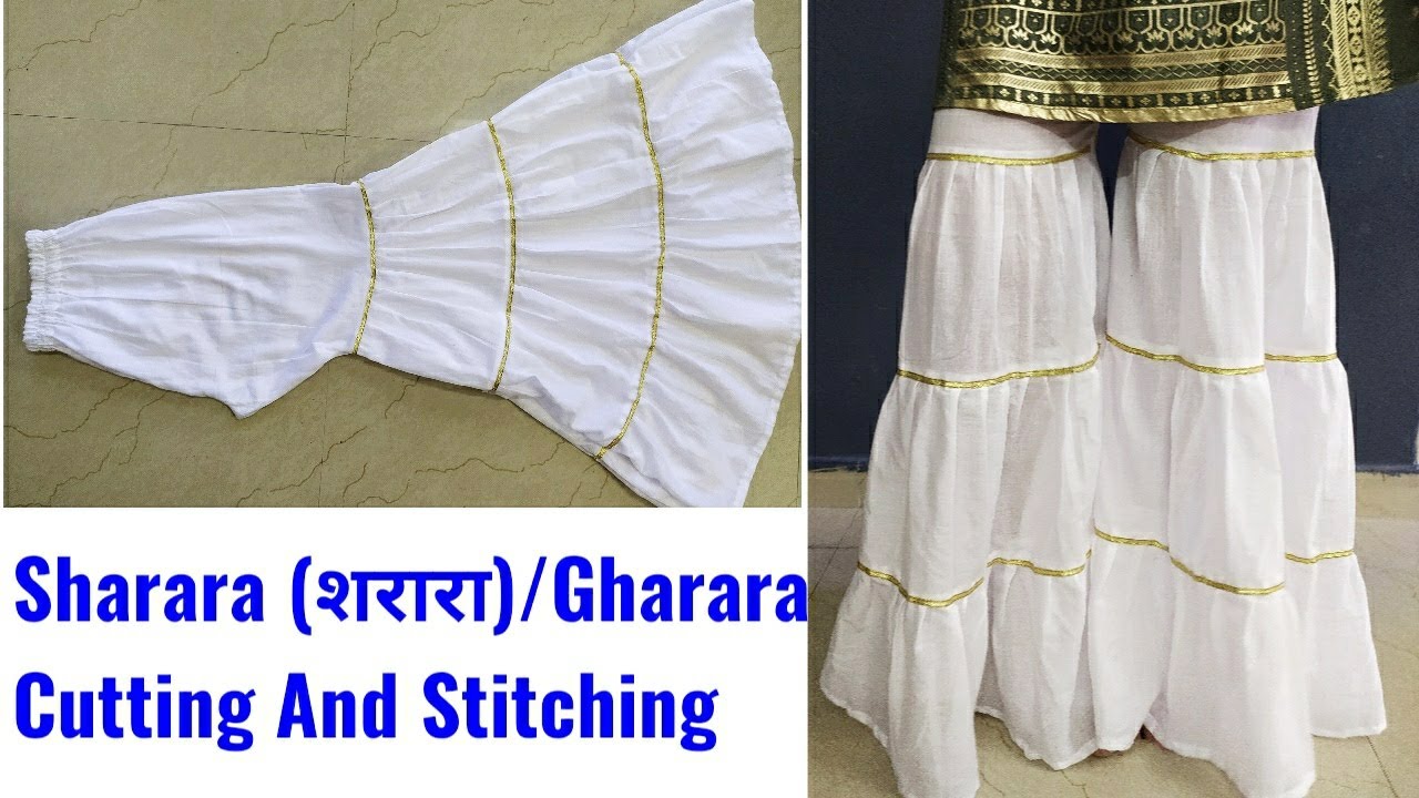 Sharara (शरारा ) /Gharara Cutting and Stitching Step by Step |  Plazzo Cutting Stitching