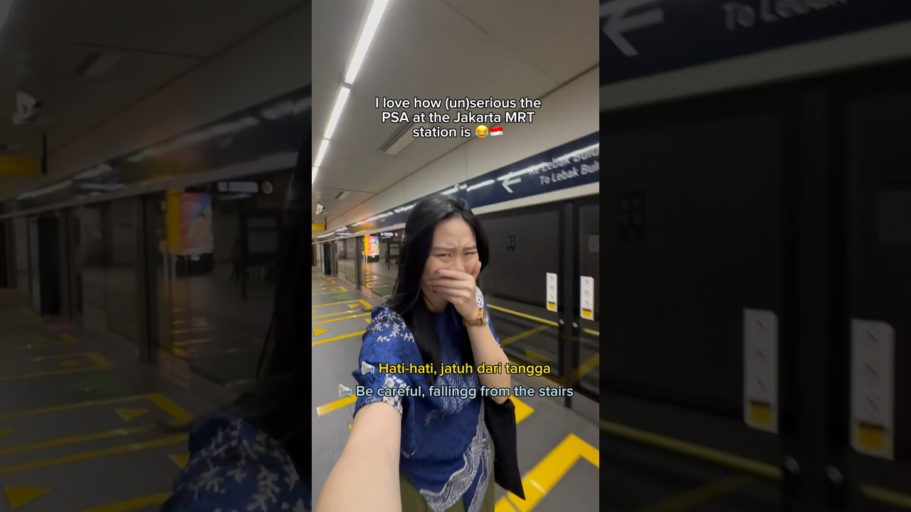 Jakarta&rsquo;s MRT station&rsquo;s PSA is so unserious 😏😂🇮🇩 #travel #culture #indonesia