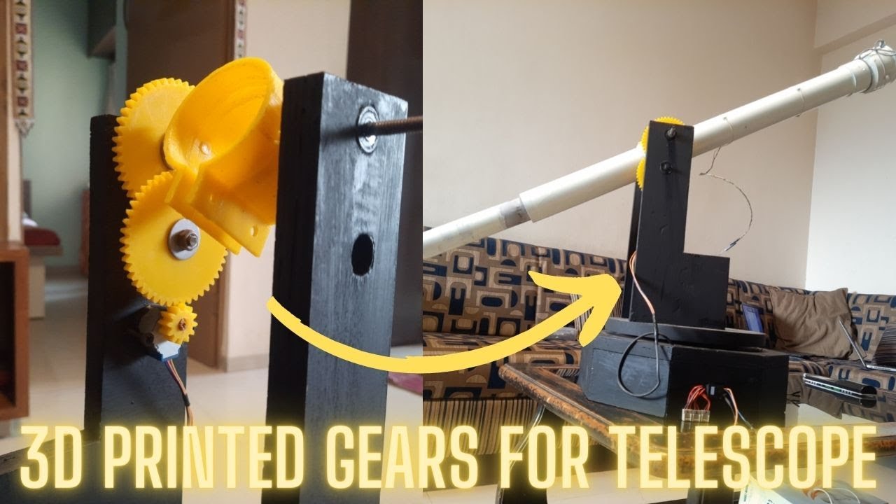 telescope mount with 3d printed gears for automatic movement