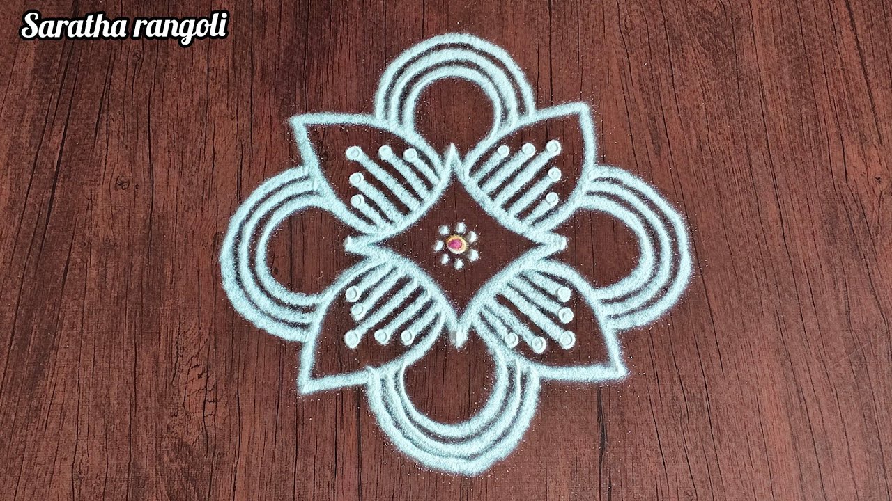 Maasi matham simple lotus kolam design🌷daily muggulu designs🌷creative thamarai kolam🌷saratha rangoli