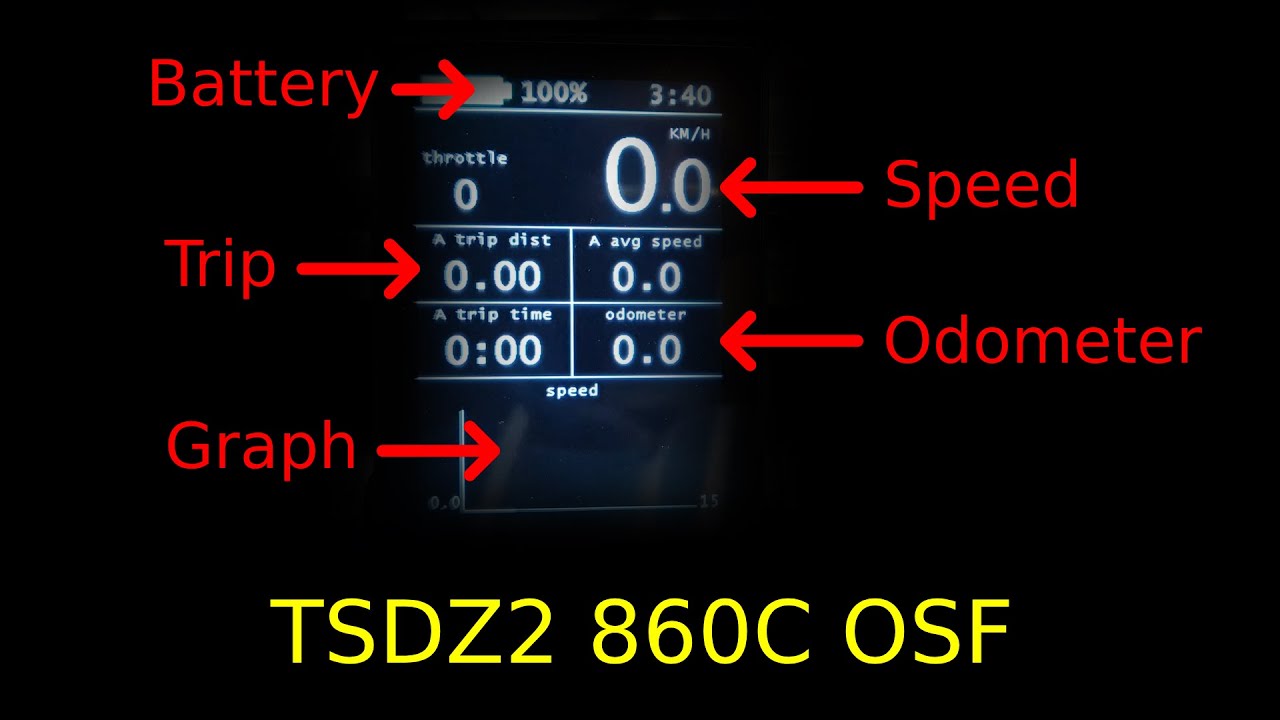 TSDZ2 860C open source OSF display basic usage and configuration