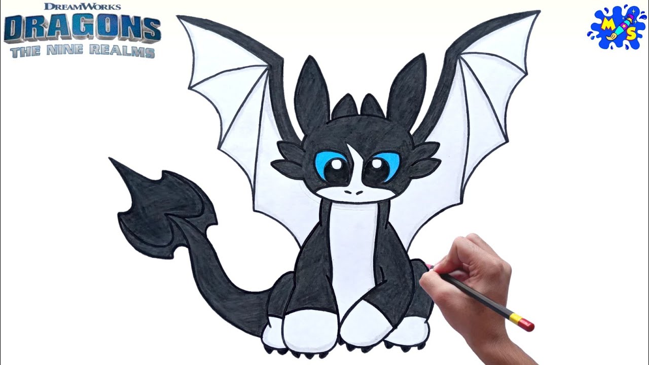 Dragons the Nine Realms Drawing || How to draw Thunder Easy Step by Step