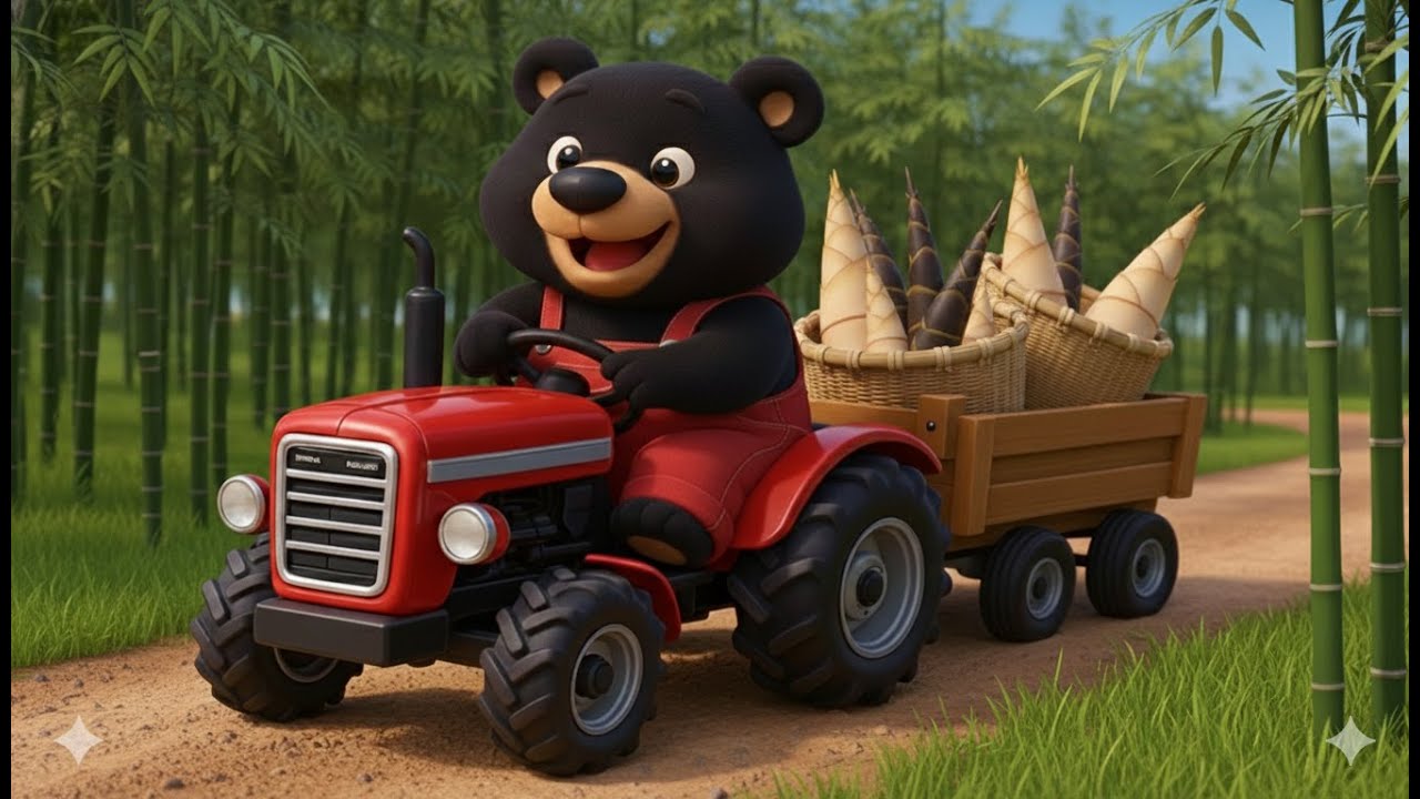 🐻🎋 Wow! Look How Bear Farmer Harvests Bamboo Shoots! 🎋 | Vehicles Farm Animated