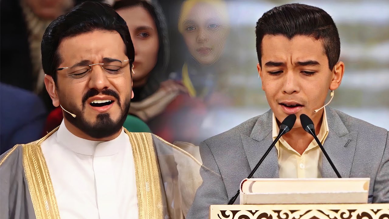 راديو جالس علي منصة المسابقة أتي بسبع مدارس لعمالقة القراء بدون توقف حتي أخرجهم عن شعورهم ! شاب عجيب