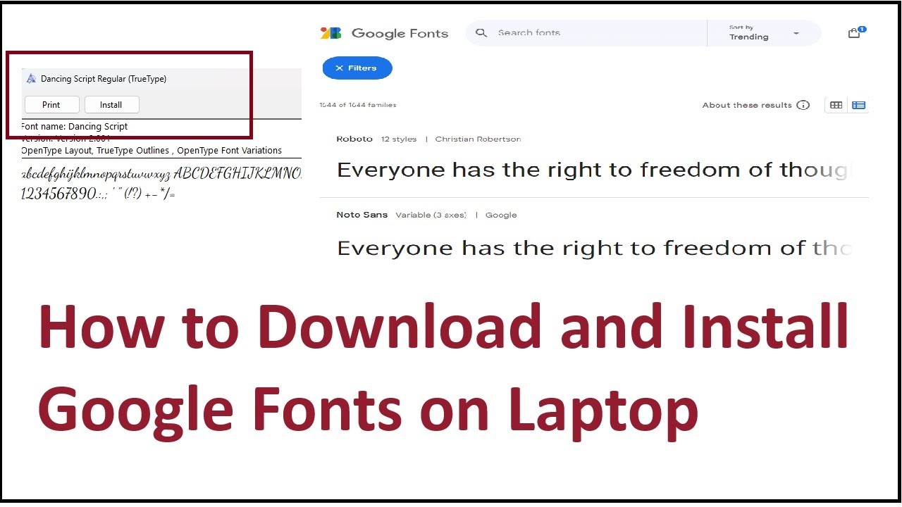 How to Download and Install Google Fonts on Laptop
