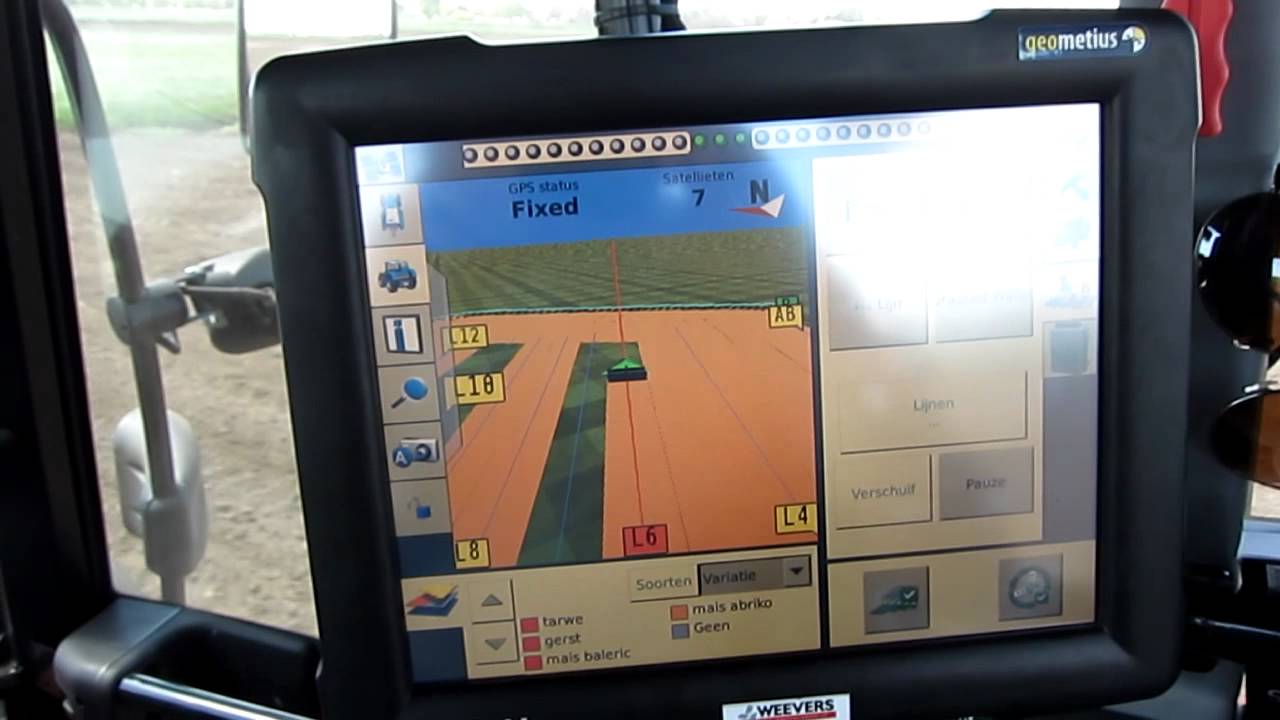 Steyr 9105 MT mais zaaien met Trimble RTK gps