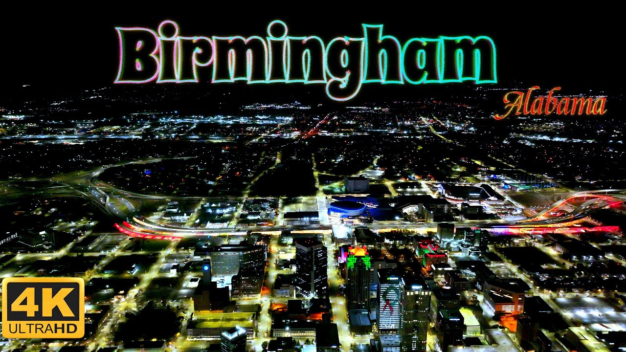 Drive and Fly in 4k - Birmingham, AL/ Night / Synthwave / Uplifting / Study Beats / 80s