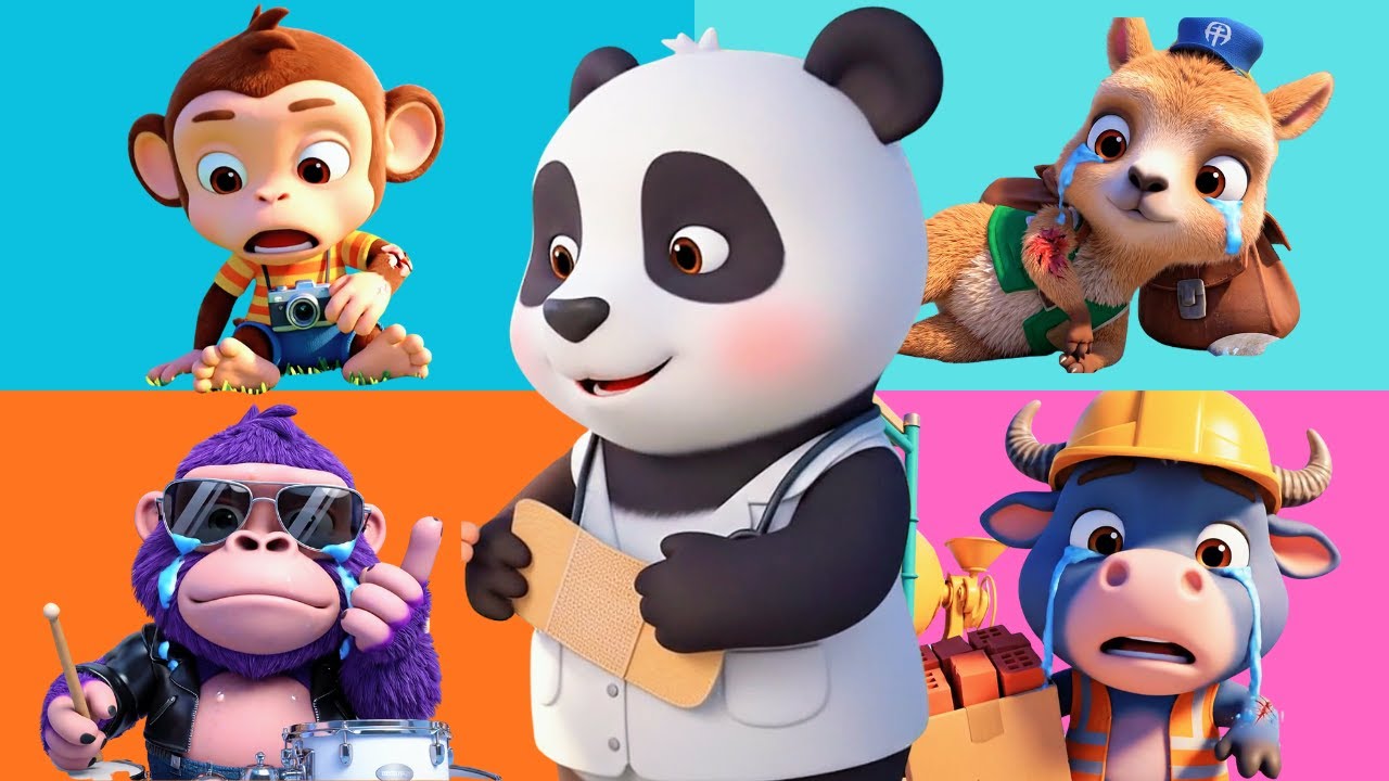 Ouchie! Boo Boo Song Compilation 🩹 Animal Ouchies with Doctor Panda | ABC Animals Alphabet Song