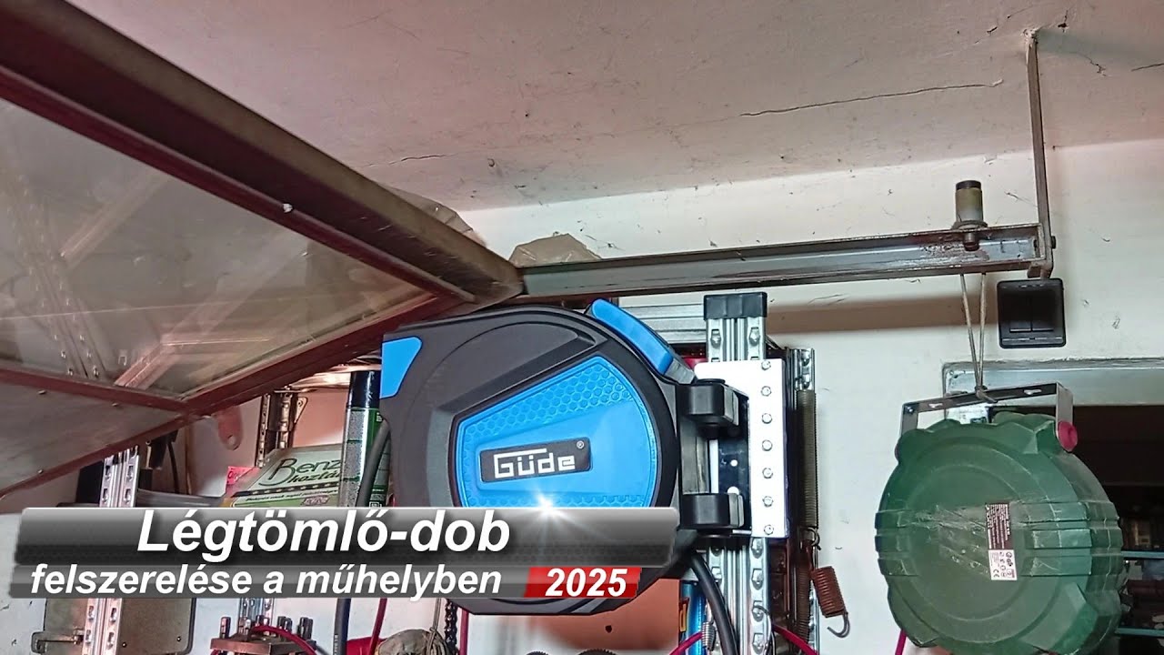 Légtömlő dob felszerelése a műhelyben