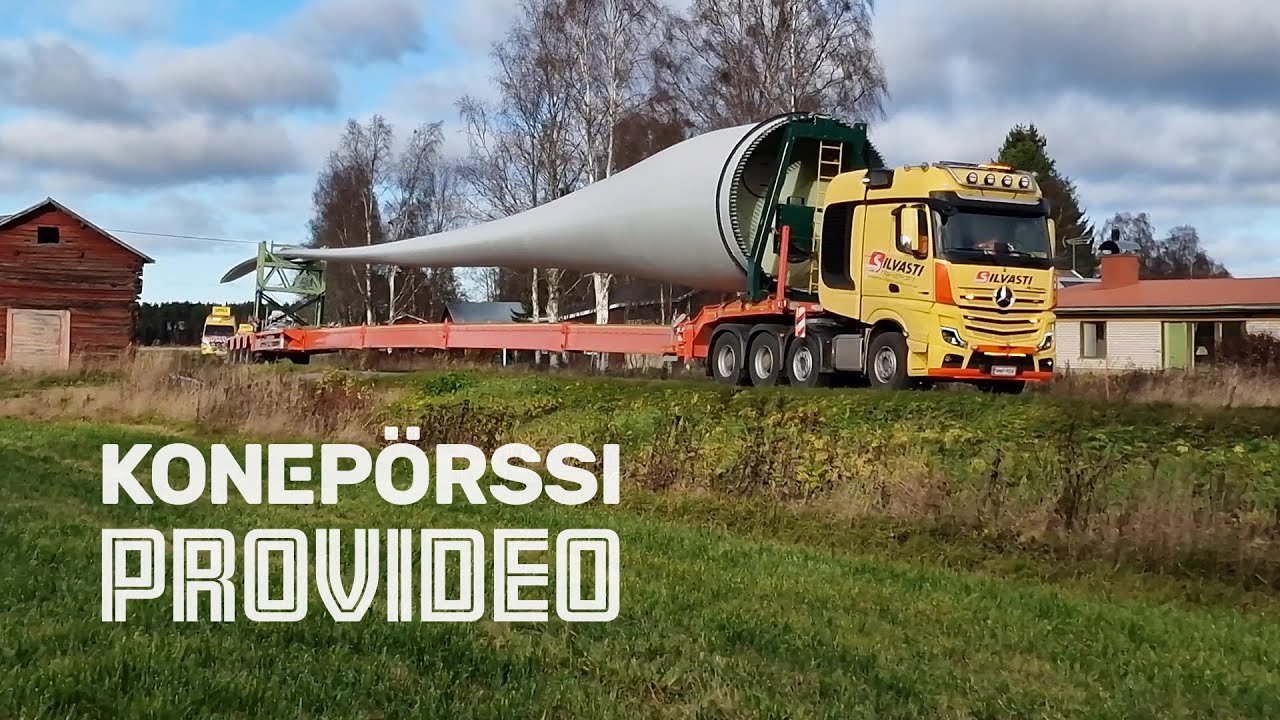 Tuulivoimalan siipikuljetus – Wind power blade transport Kalajoki FIN 2022