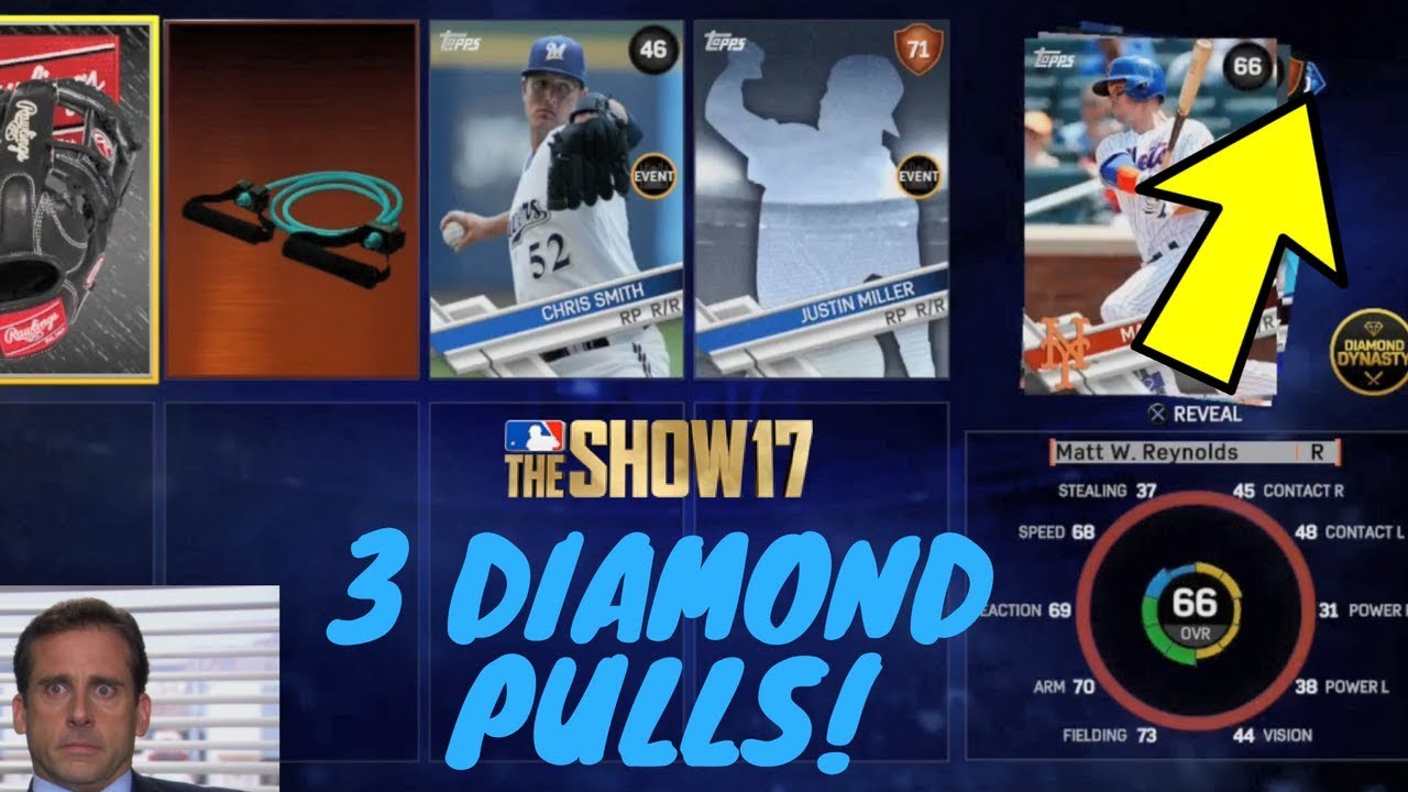 **3 DIAMOND PULLS** | 100 PACK OPENING!! | MLB The Show 17