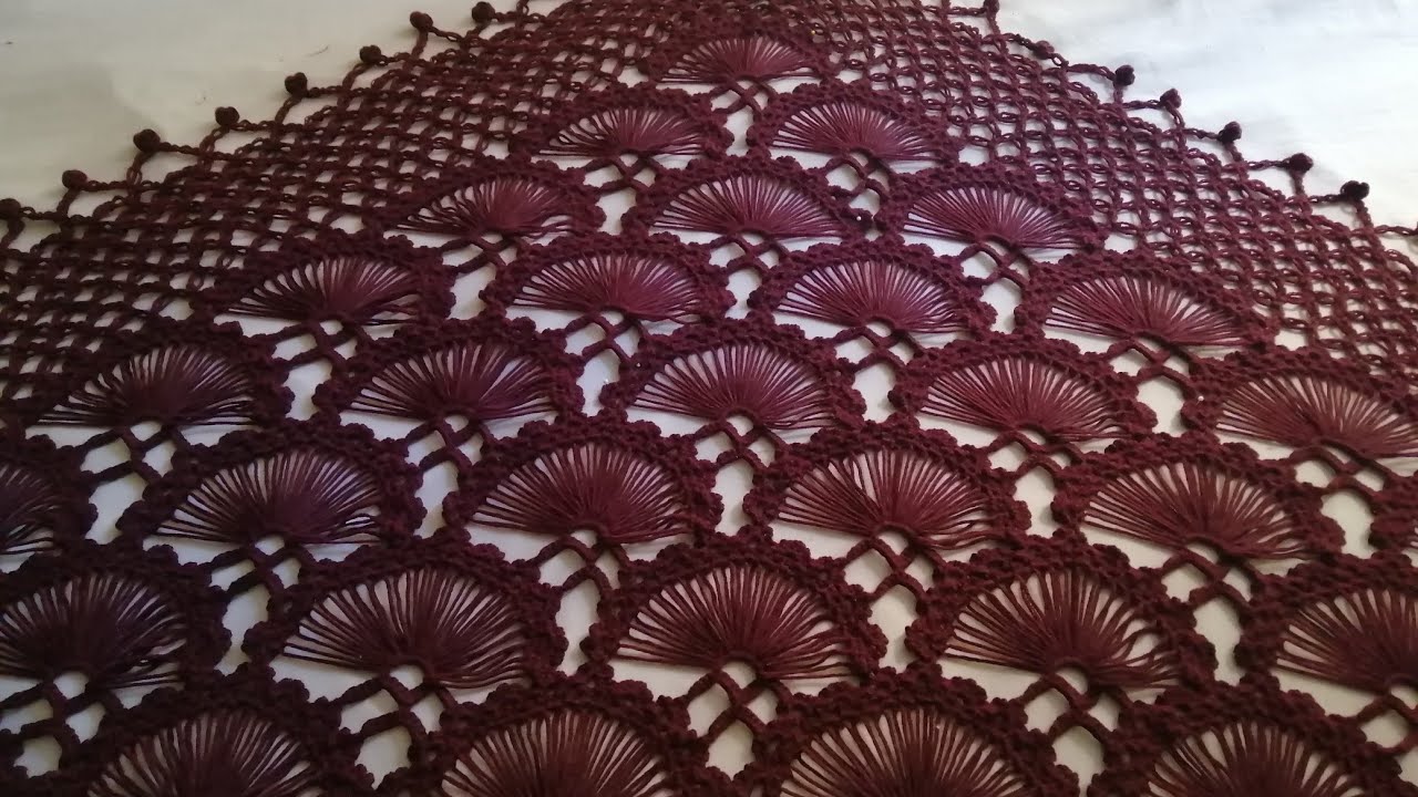 طريقة عمل شال 🧣كروشية 🧶 مثلث بغرزة مميزة 🎬1️⃣crochet shawl