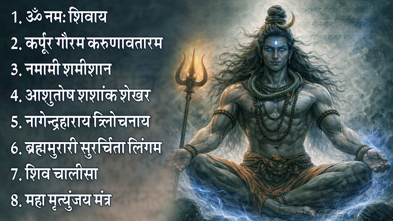 भक्ति भजन - आशुतोष शशाँक शेखर, कर्पूर गौरम करुणावतारं, ॐ नमः शिवाय, शिव अमृतवाणी व शिव आरती
