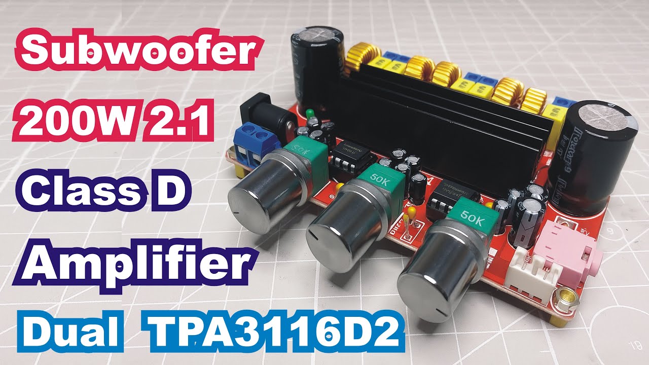 Test dźwięku basowego płyty wzmacniacza subwoofera 2.1 klasy D TPA3116D2 200 W