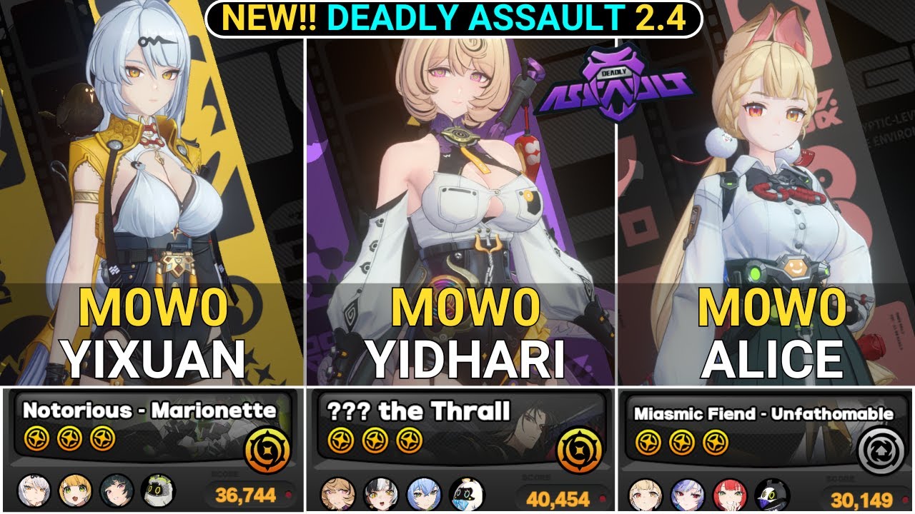 NEW DA RESET AND NEW BOSS! M0W0 Yixuan & Yidhari & Alice Showcase | NEW! Deadly Assault ZZZ 2.4