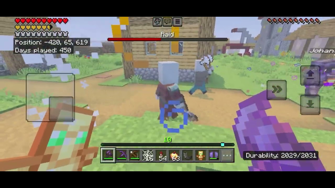 Beating a raid on my Minecraft server (table smp)