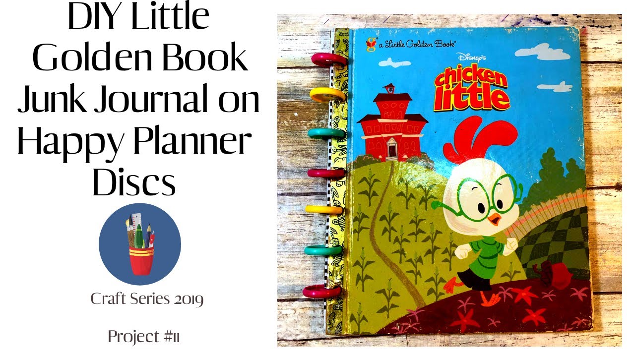 DIY Tutorial Little Golden Book Junk Journal on Happy Planner Discs