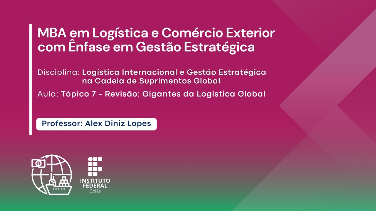 Logística Internacional e Gestão Estratégica  na Cadeia de Suprimentos Global  - Tópico 7
