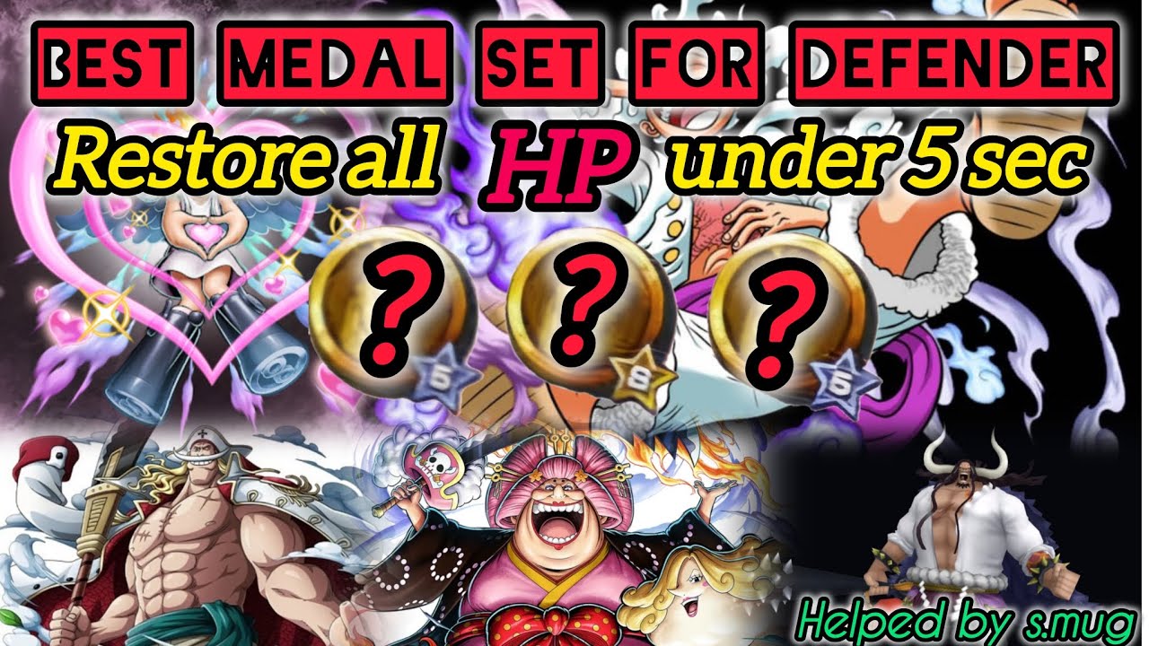 Best medal set for Defender ( Restore all HP under 5 sec 🤯) | One Piece Bounty Rush | OPBR