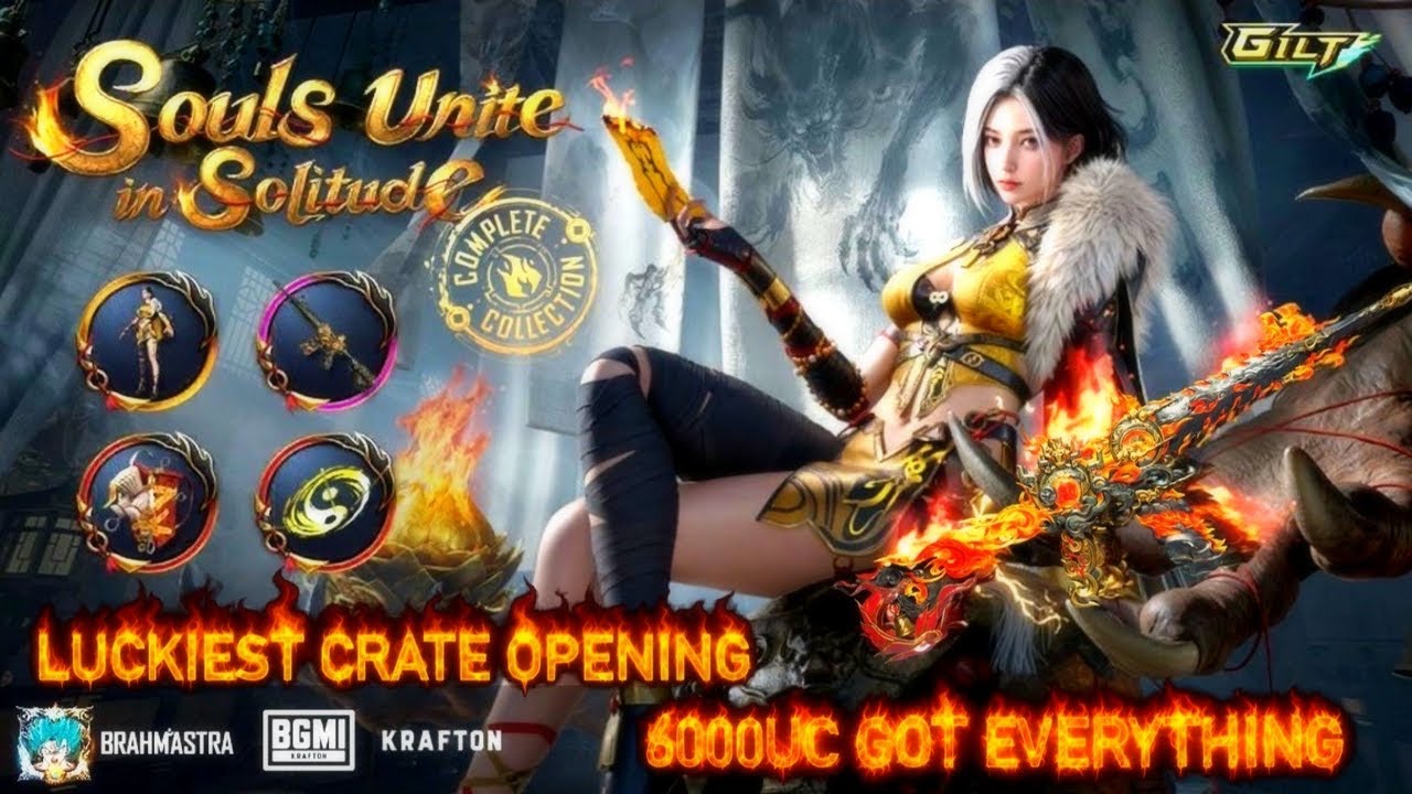 🔥 Fire M416 Crimson Sky Blade 😱 6000 UC Got EVERYTHING | Souls Unite Ultimate Set Crate Opening BGMI