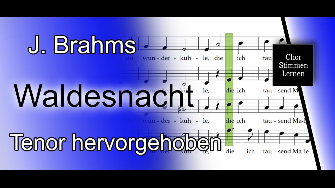 Waldesnacht (J. Brahms) – Tenor hervorgehoben / tenor enhanced