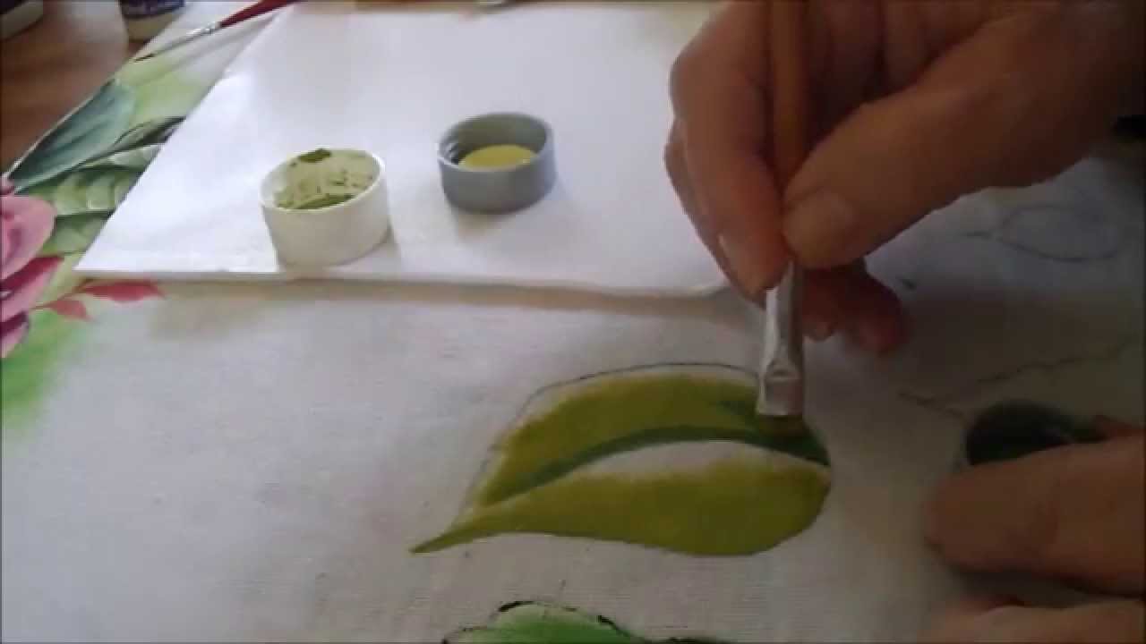 Treinando pintura de folhas em tecido -  Iniciante  - Graça Tristão - Video 14