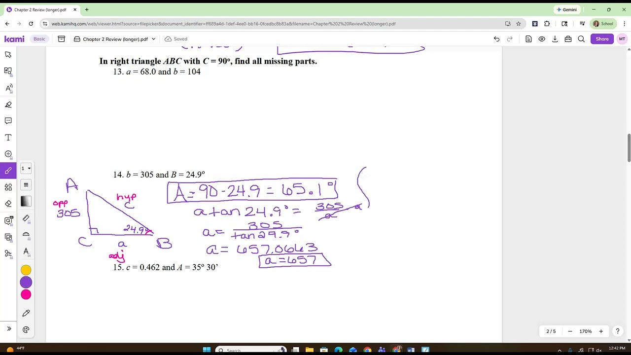 Chapter 2 Review Feb 11