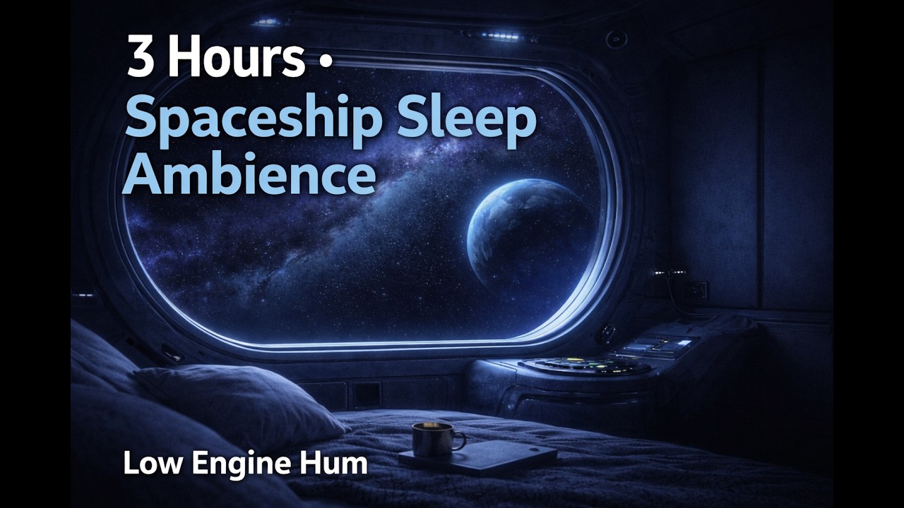 3 Hours Spaceship Sleep Ambience 🚀 Futuristic Cabin + Low Engine Hum