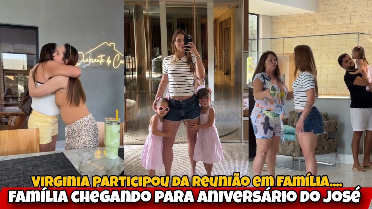 Virginia mostra sua família chegando para comemorar aniversário do José Leonardo 