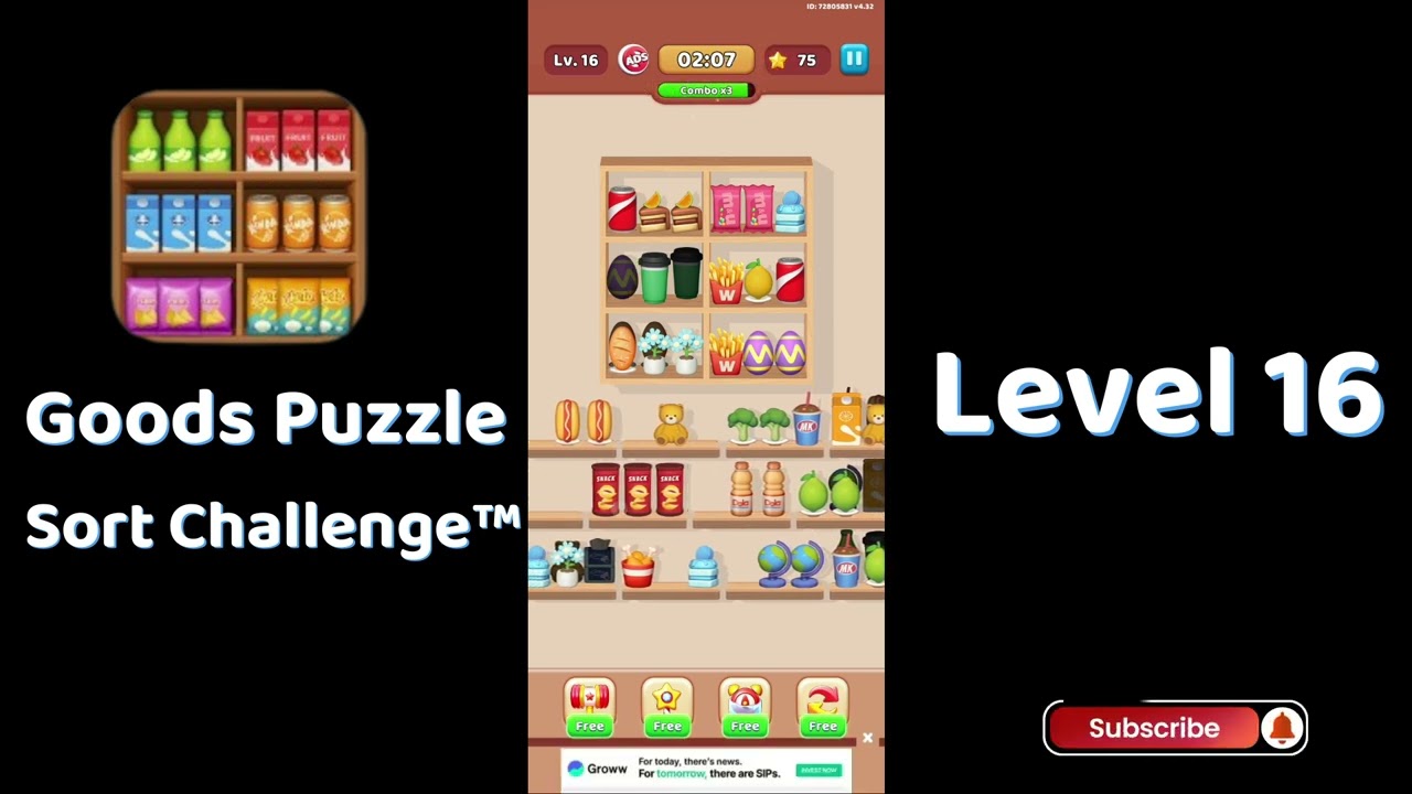 Goods Puzzle Sort Challenge Level 16 Walkthrough 📦 | Sorting Puzzle Game | Tips & Tricks | Go Answer