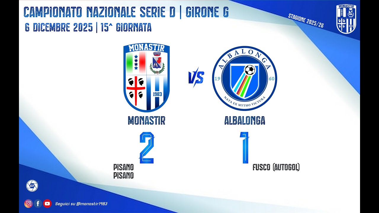 06/12/2025 Monastir - Albalonga (Gol e Highlights)