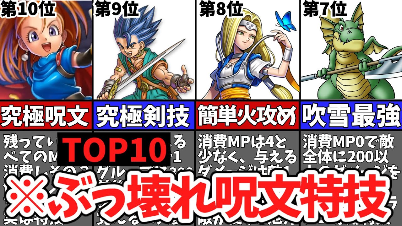 【歴代ドラクエ】DQ6のぶっ壊れ呪文・特技ランキングTOP10【ゆっくり解説】