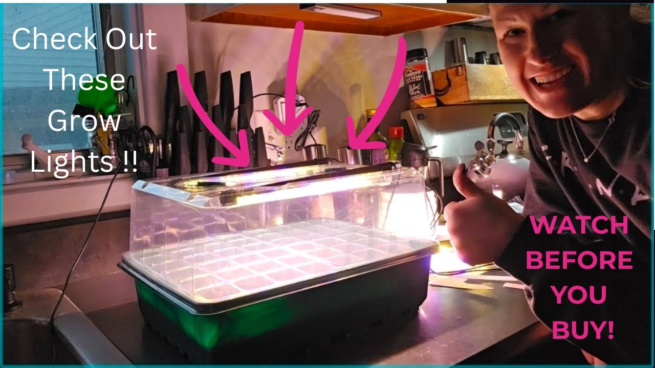 96 Cells Self-Watering Seed Starter Tray w/ Grow Light Seed Starter Kit w/ Adjustable Humidity Dome