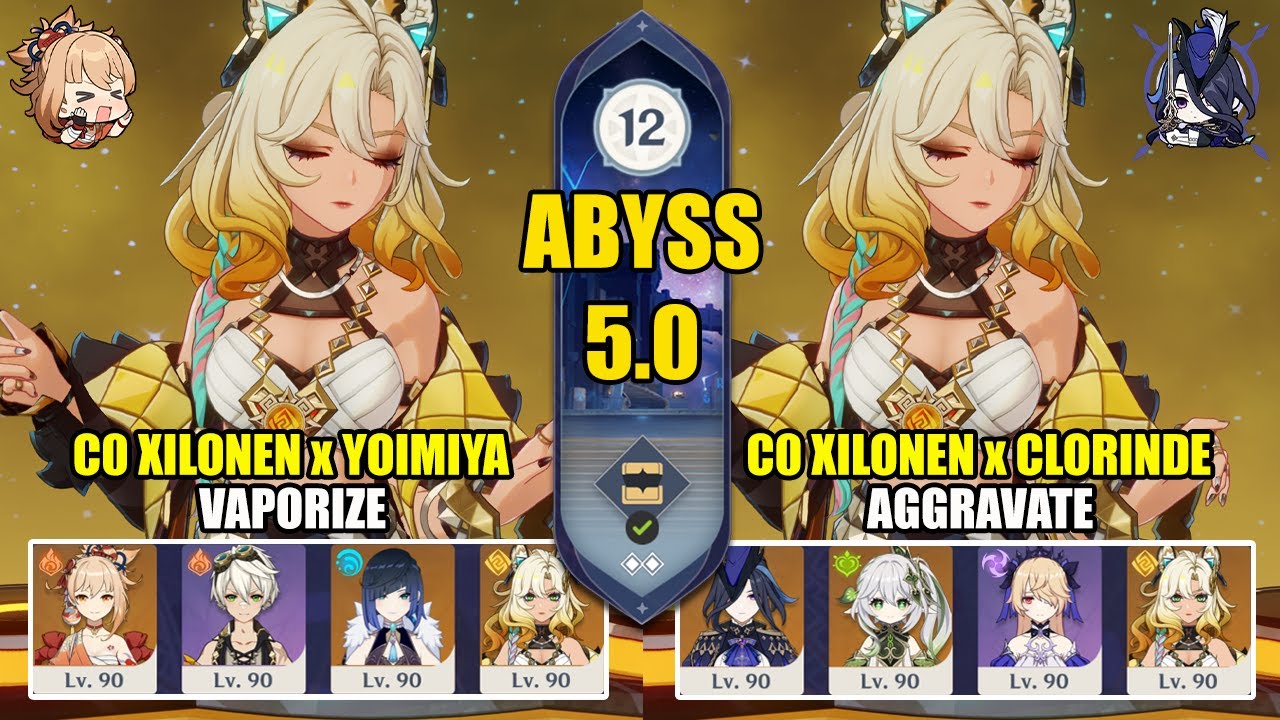 C0 Xilonen Yoimiya Vaporize & C0 Xilonen Clorinde Aggravate | Spiral Abyss 5.0 | Genshin Impact 【原神】