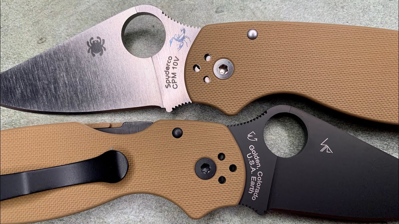 Spyderco REC Exclusive 10V Para 3: both versions, total awesomeness