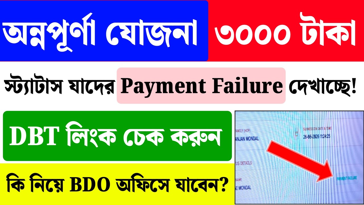 Annapurna Yojana Status Check| Annapurna Yojana Payment Failure Status Update