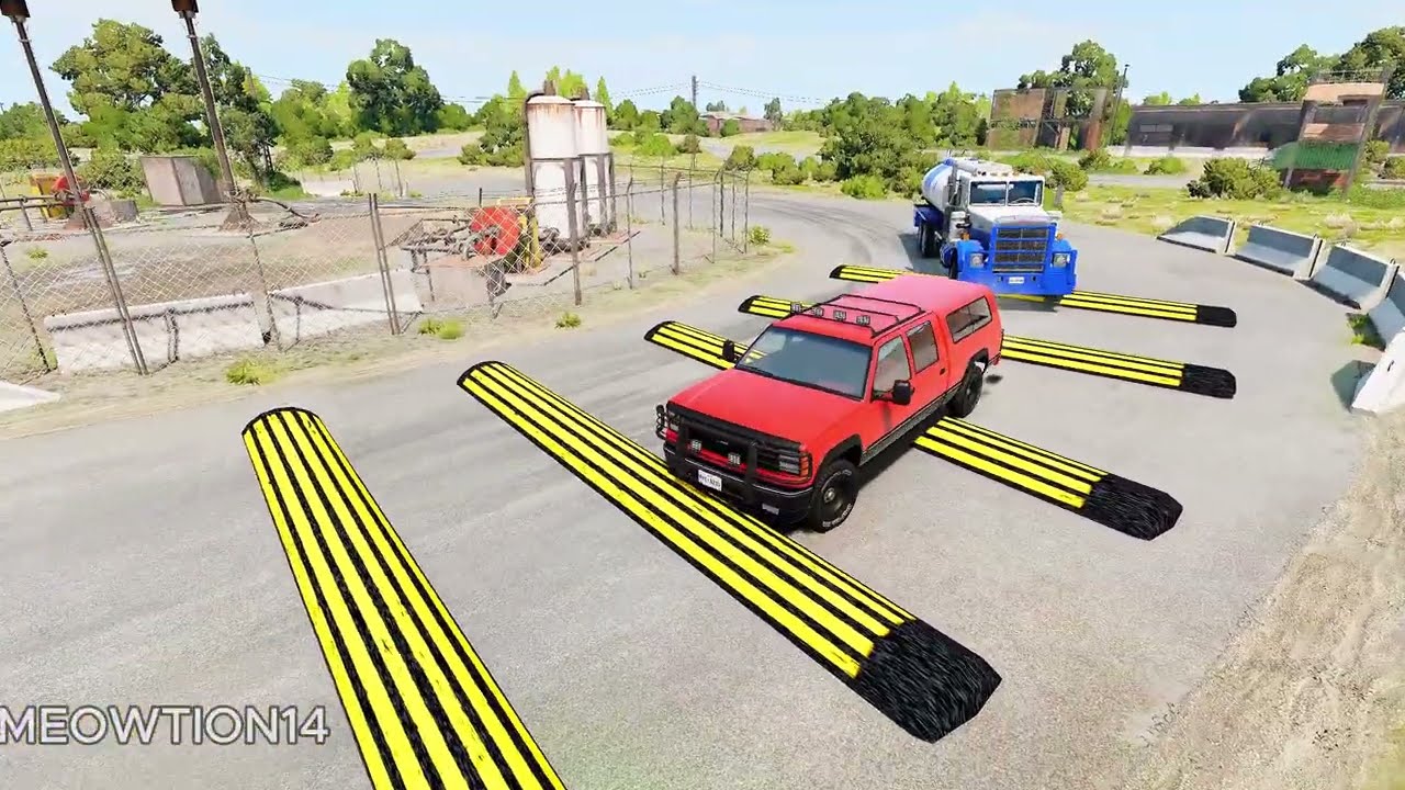 Beamng Drive Cars And  Trucks, vs Speed Bumps{PART 35}