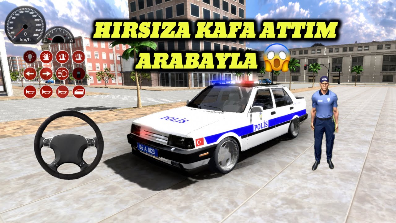 TÜRK POLİSİ ARABA OYNU HIRISIZA KAFA  ATTIM ARABAYLA!!!🥶 #türkpolisi #arabaoynu #policecar #police 