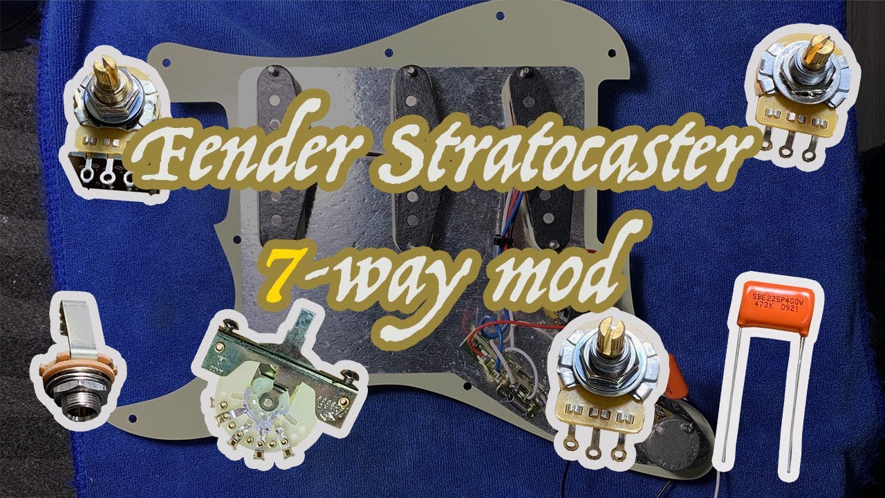 Fender Stratocaster 3 single Coils 7 way mod with Push/Pull Pot.
