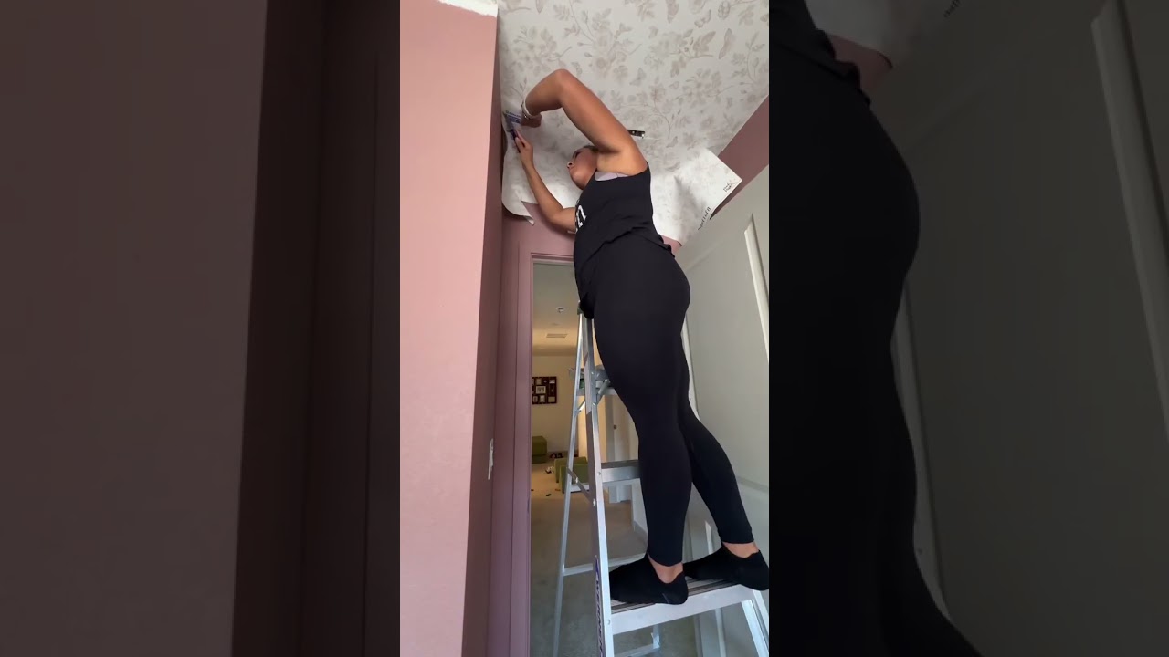 Ashley's Amazing Ceiling Makeover for the One Room Challenge | DIY Wallpaper Installation! 🌟