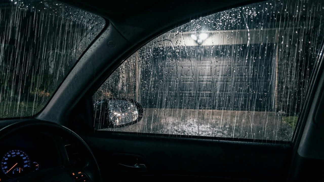 Heavy Rain on Car Roof at Night – 12 Hours for Deep Sleep & Relaxation