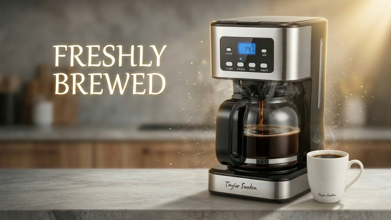 12-Cup Programmable Coffee Maker from Taylor Swoden , Regular & Strong Brew Drip Coffee Machine