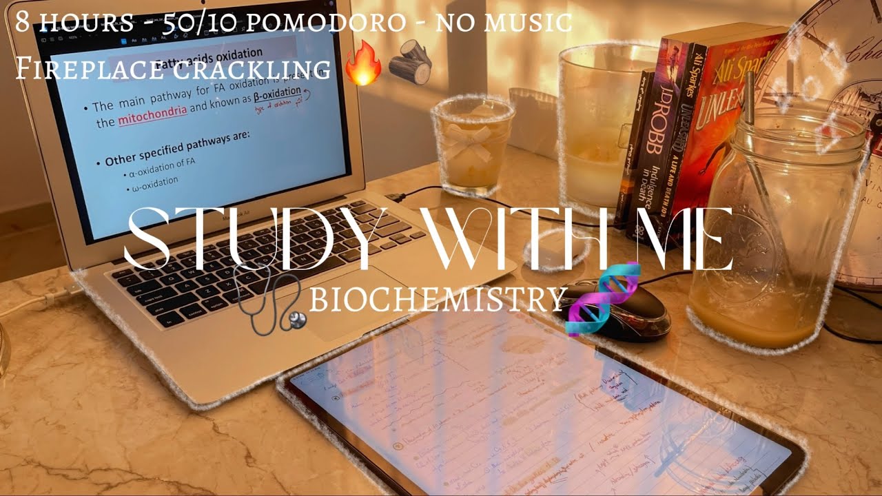 Study with me for my *FINAL* BIOCHEMISTRY exam | 8 hours - 50/10 pomodoro - no music