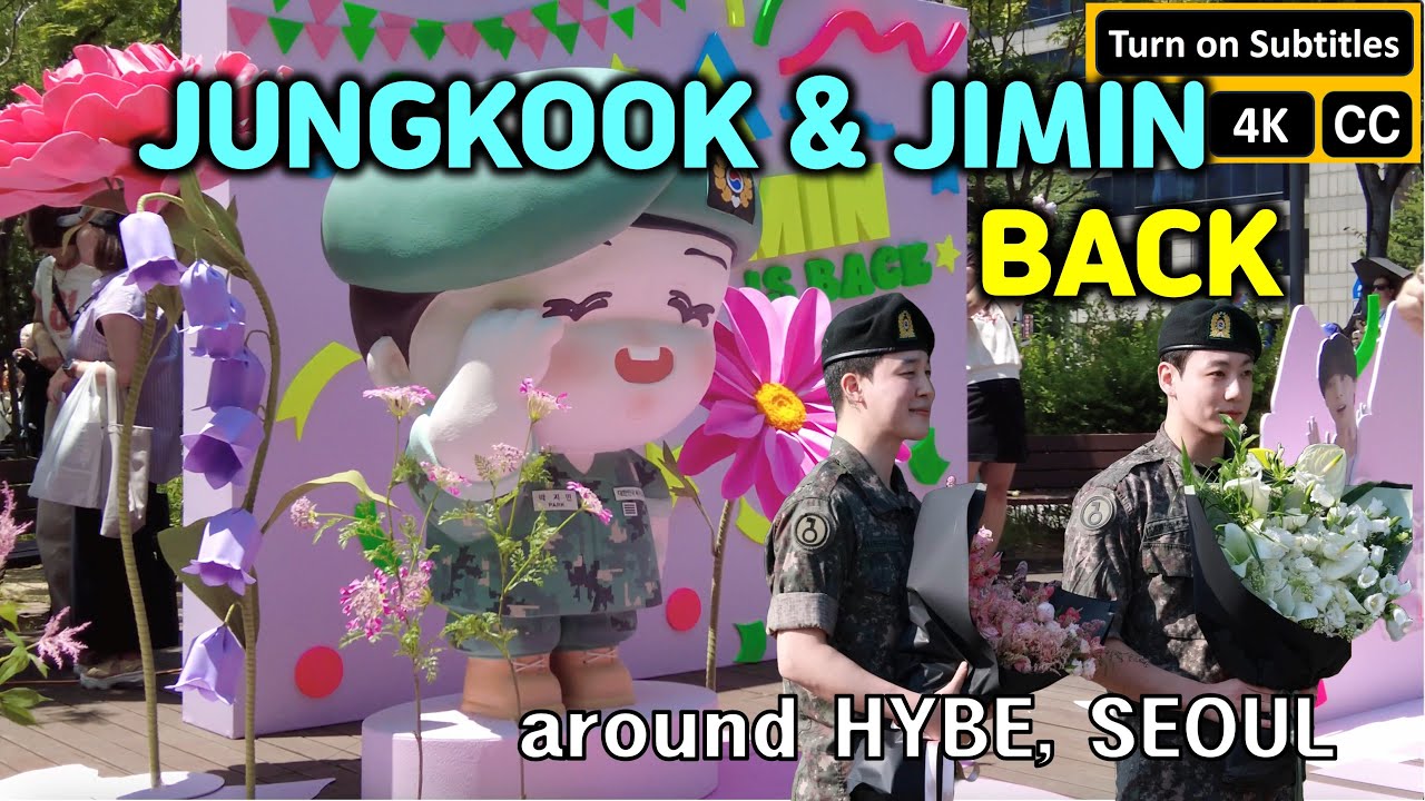 «BTS JungKook и Jimin вернулись» около здания HYBE, Сеул (часть 1. утро)