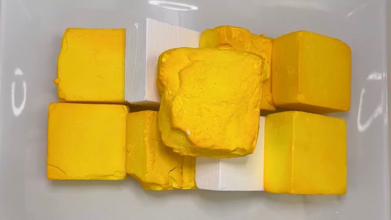 Gym Chalk ASMR | Crispy Yellow Chalk Blocks Crushing | #바삭 #짐초크