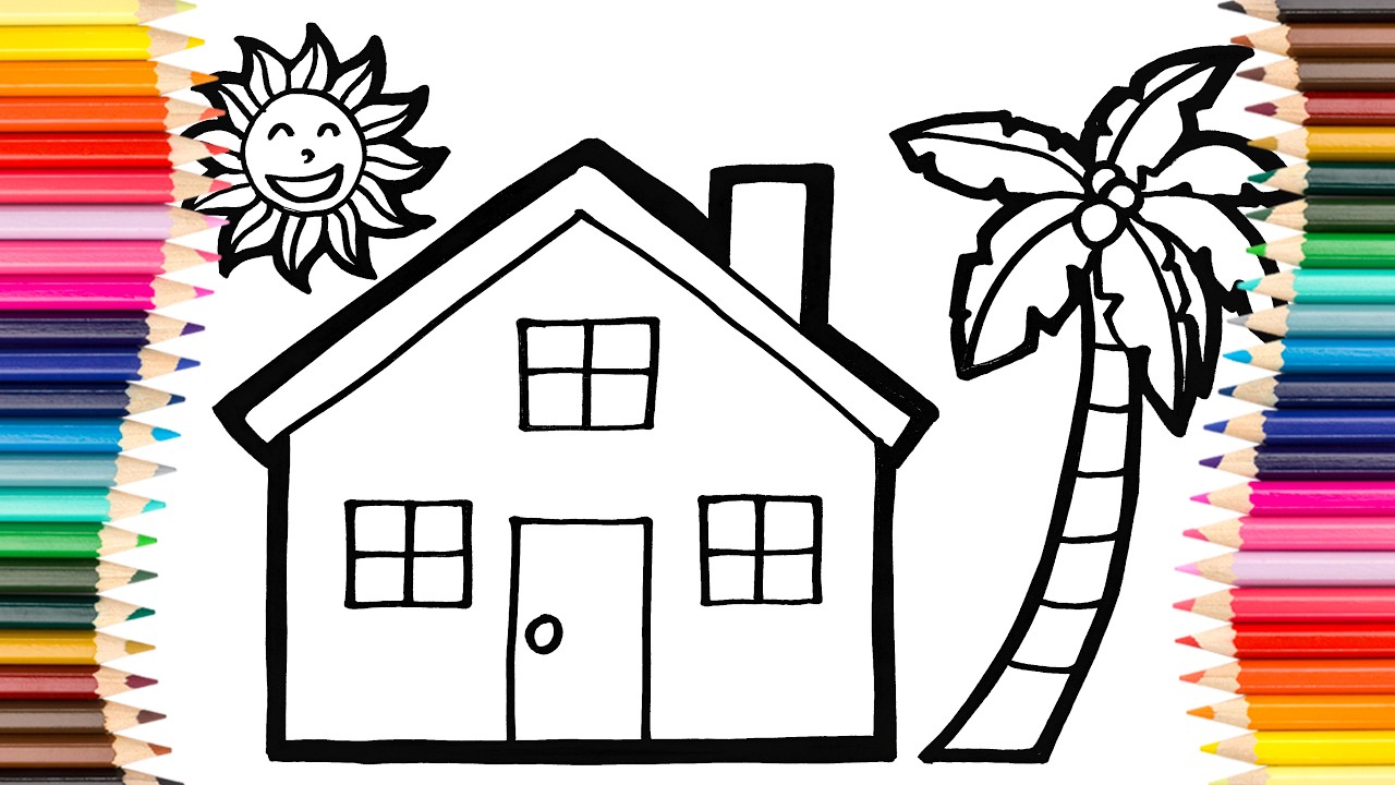 Set of Houses. How to Draw a House For Kids.