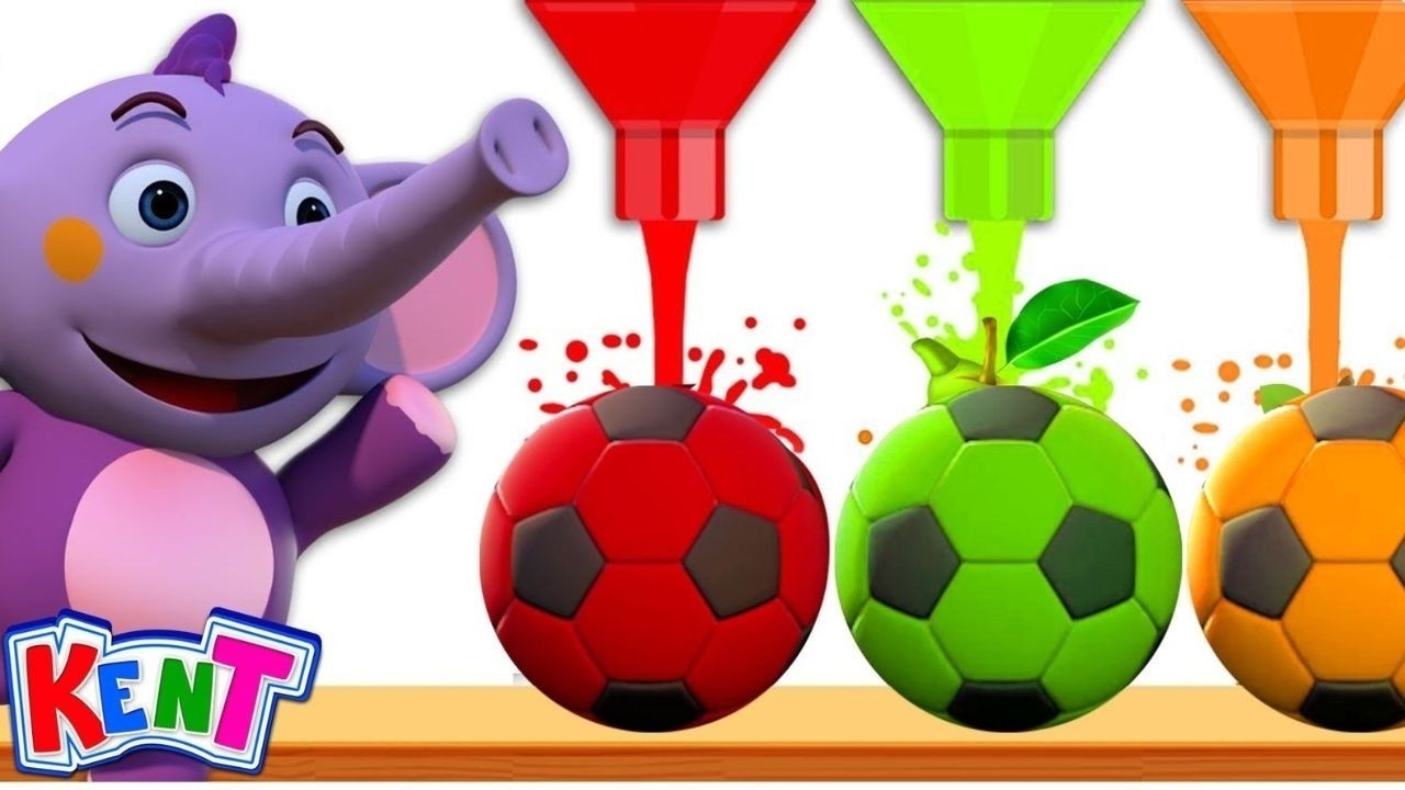 🔴 Learn Colors with Colorful Soccer Balls ⚽ | Toddler Learning Video | Kent The Elephant